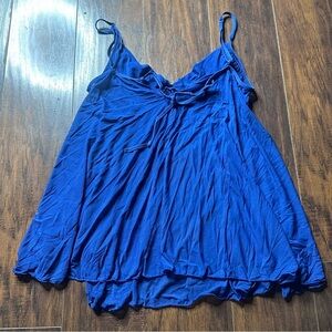 Shirley of Hollywood Blue Lace Chemise Slip Size Medium